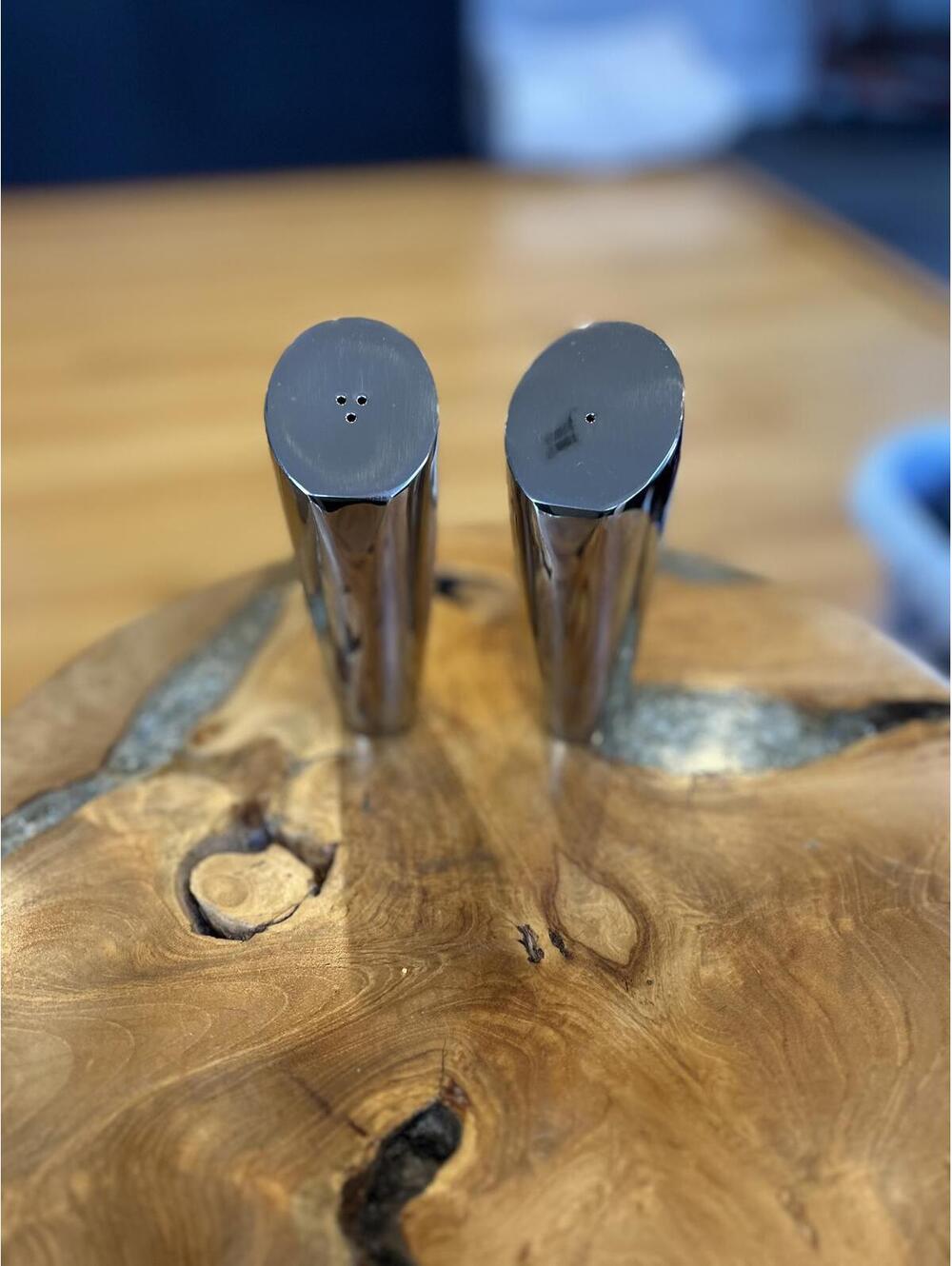 MCM Chrome Salt and Pepper Shakers